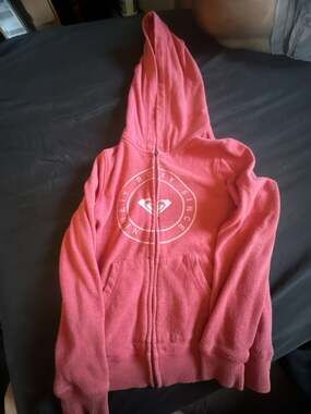 Roxy Pink Full Zip Up Logo Hoodie